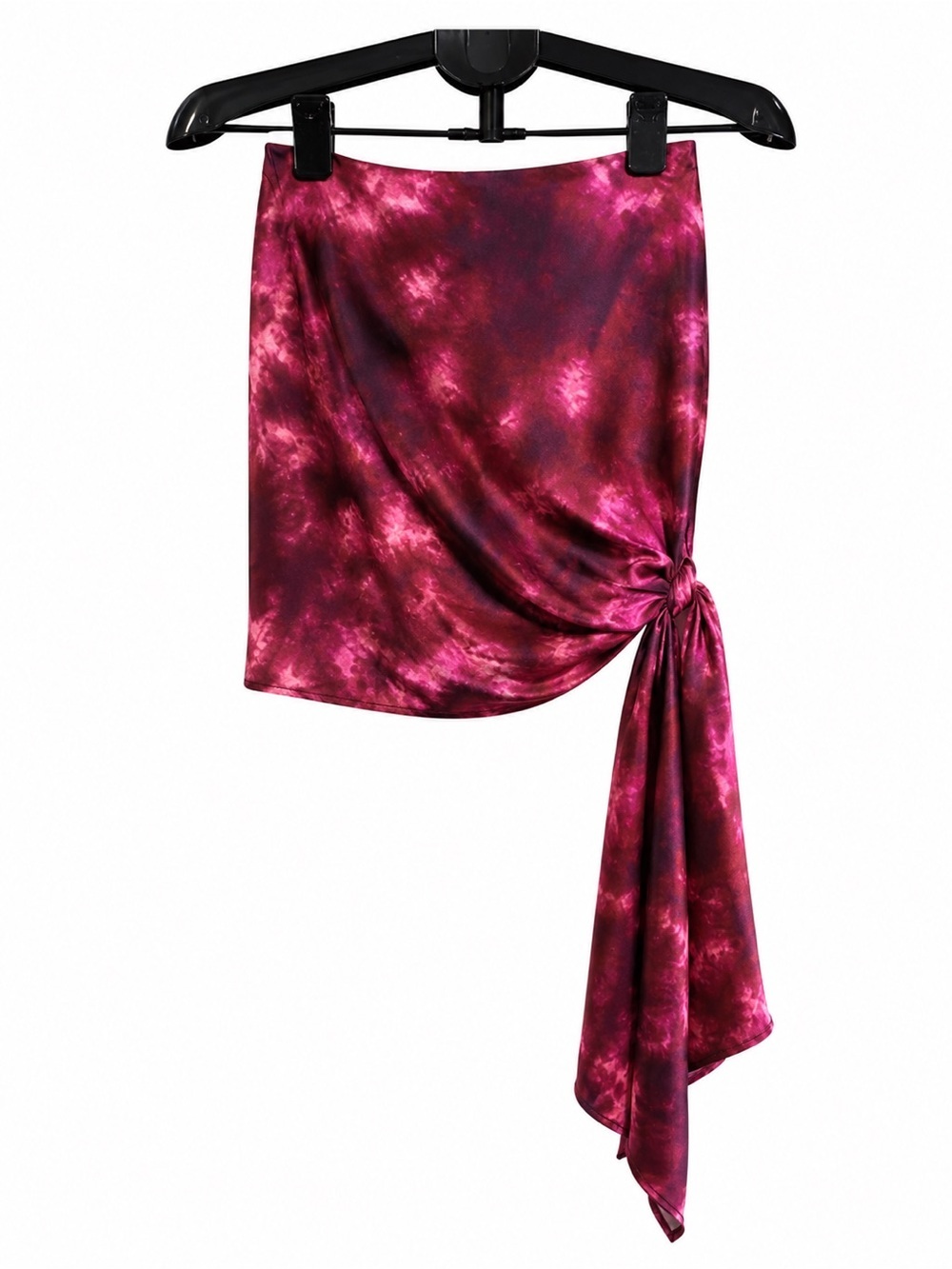 NWT CINQ A SEPT PINK PRINT MINI SKIRT WITH SIDE BOW ACCENT